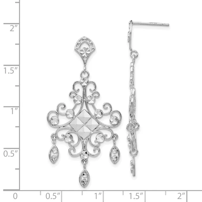 Earrings Goldia 14k White Gold Filigree Chandelier Earrings