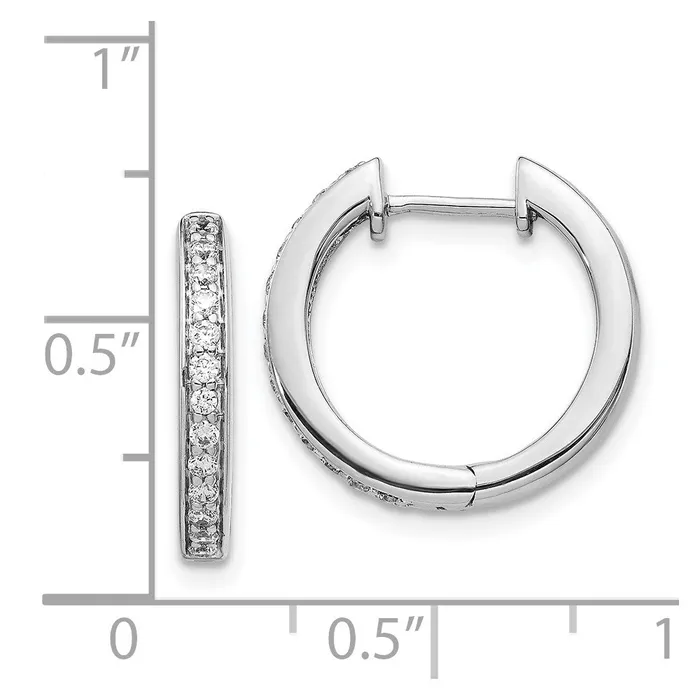 Earrings Goldia 14k White Gold Real Diamond Complete Hinged Hoop Earrings