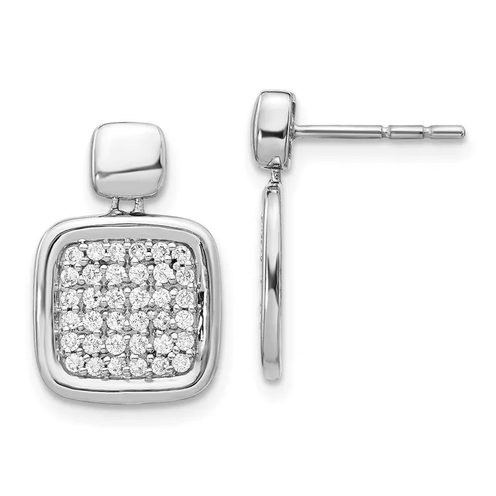 Earrings Goldia 14k White Gold Real Diamond Fancy Square Post Earrings Earrings Goldia 14k White Gold Real Diamond Fancy Square Post Earrings