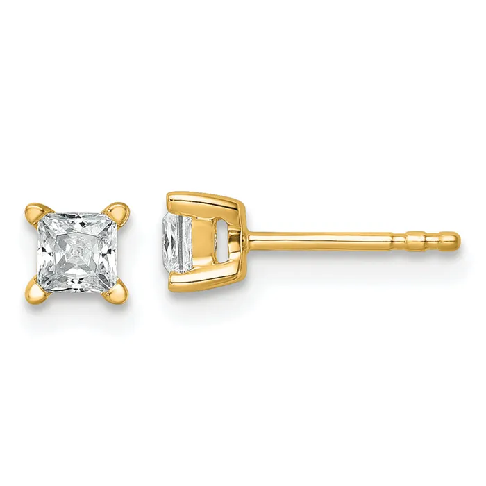 Earrings Goldia 14k Yellow Gold 12 ctw Lab Grown Diamond VSSI G Princess 4 Prong Heavy Wt Stud Earrings Earrings Goldia 14k Yellow Gold 12 ctw Lab Grown Diamond VSSI G Princess 4 Prong Heavy Wt Stud Earrings