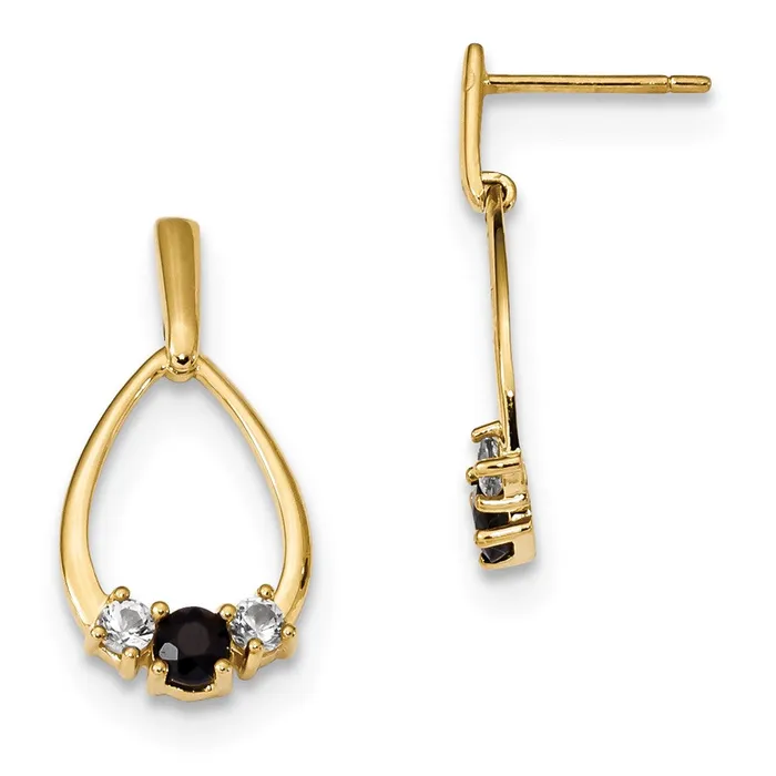 Earrings Goldia 14k Yellow Gold w Blue u0026 White Sapphire Post Dangle Earrings Earrings Goldia 14k Yellow Gold w Blue u0026 White Sapphire Post Dangle Earrings
