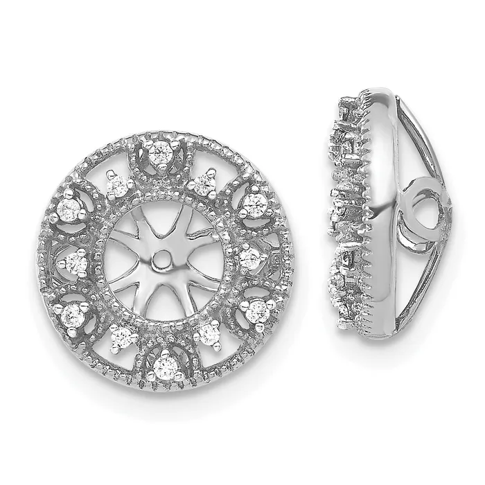 Earrings Goldia Solid 14k White Gold Fancy 1ct Simulated CZ Earring JacKets Earrings Goldia Solid 14k White Gold Fancy 1ct Simulated CZ Earring JacKets