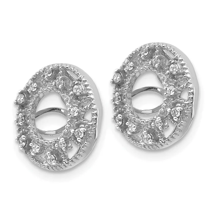 Earrings Goldia Solid 14k White Gold Fancy 1ct Simulated CZ Earring JacKets Earrings Goldia Solid 14k White Gold Fancy 1ct Simulated CZ Earring JacKets