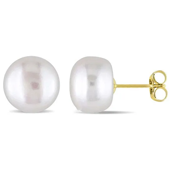 Earrings JMS always Original AMOUR 9 10 Mm Cultured Freshwater Pearl Stud Earrings In 10K Yellow Gold Earrings JMS always Original AMOUR 9 10 Mm Cultured Freshwater Pearl Stud Earrings In 10K Yellow Gold
