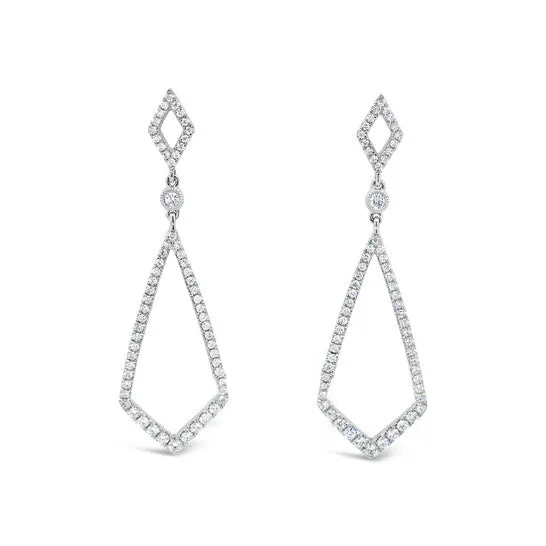 Earrings JMS always Original Tresorra 18K White Gold Geometric Dangle Diamond Earrings Earrings JMS always Original Tresorra 18K White Gold Geometric Dangle Diamond Earrings