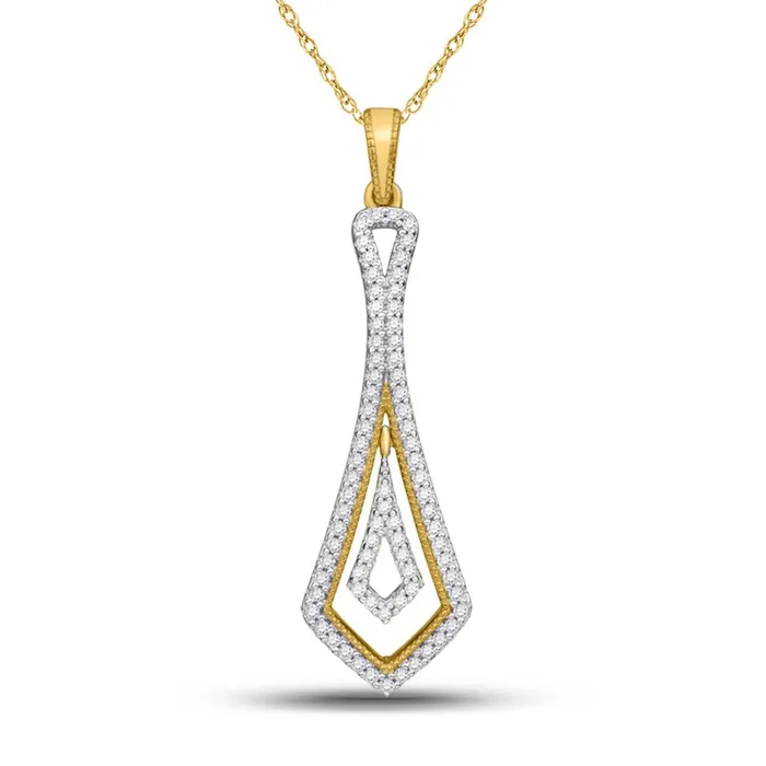 gndatlanta Necklaces 10k Yellow Gold Round Diamond Geometric Fashion Pendant 14 Cttw gndatlanta Necklaces 10k Yellow Gold Round Diamond Geometric Fashion Pendant 14 Cttw