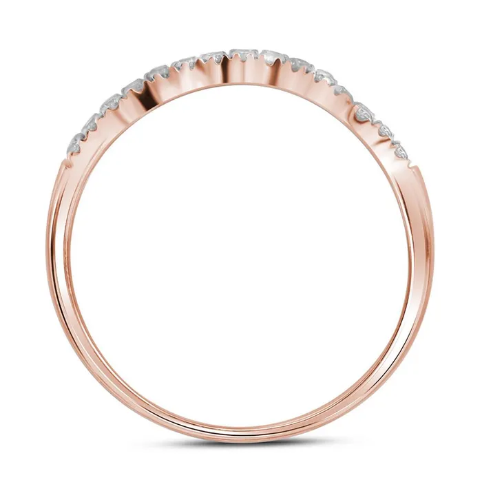 gndatlanta Rings 10k Rose Gold Round Diamond 2Stone Bridal Wedding Ring Set 12 Cttw