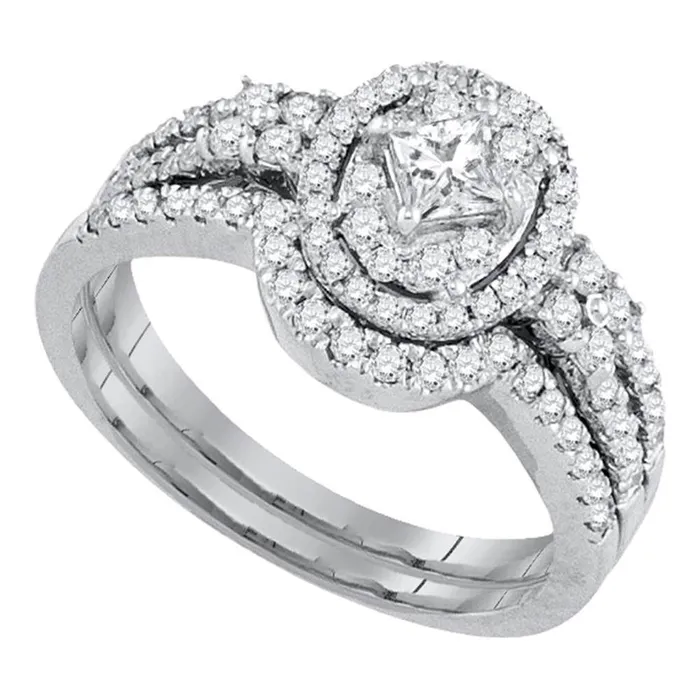 gndatlanta Rings 14k White Gold Diamond Princess Bridal Wedding Ring Set 78 Cttw gndatlanta Rings 14k White Gold Diamond Princess Bridal Wedding Ring Set 78 Cttw