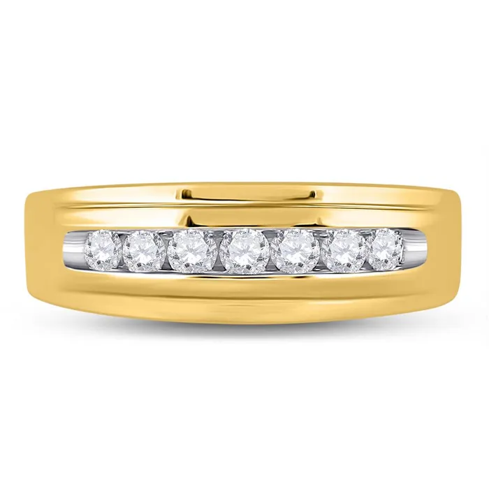 gndatlanta Rings 14k Yellow Gold Round Diamond Wedding Single Row Band Ring 12 Cttw gndatlanta Rings 14k Yellow Gold Round Diamond Wedding Single Row Band Ring 12 Cttw