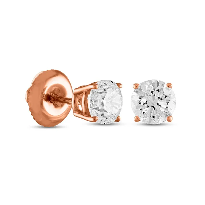 Goldia 05 CT TW Certified Diamond Stud Earrings in 14K Rose Gold II1 Earrings Goldia 05 CT TW Certified Diamond Stud Earrings in 14K Rose Gold II1 Earrings