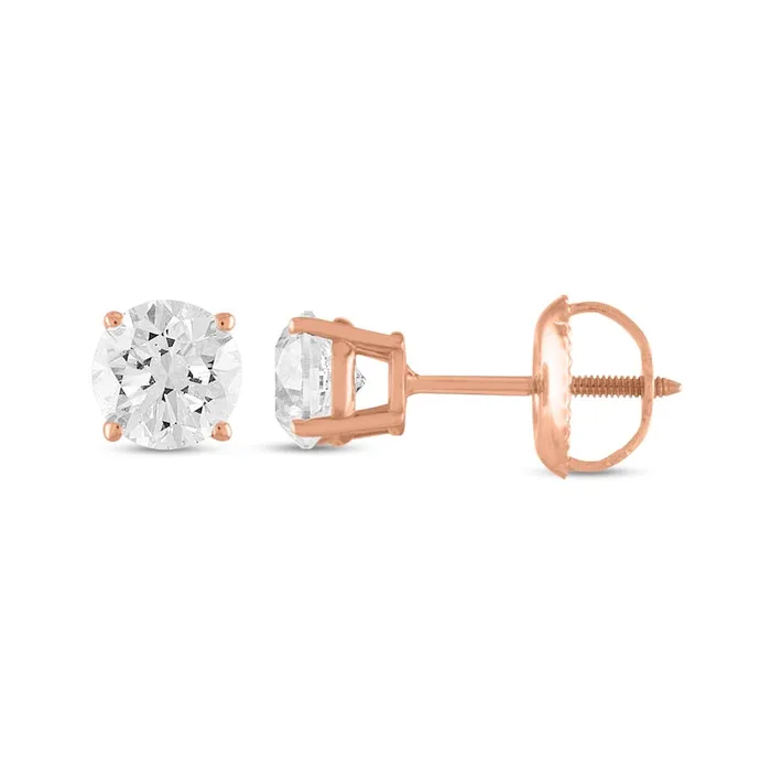 Goldia 05 CT TW Certified Diamond Stud Earrings in 14K Rose Gold II1 Earrings Goldia 05 CT TW Certified Diamond Stud Earrings in 14K Rose Gold II1 Earrings