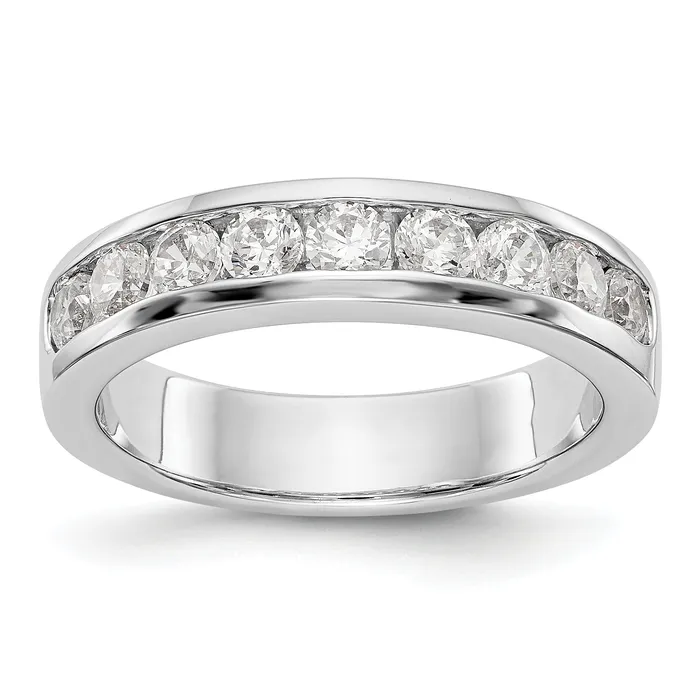 Goldia 084ct CZ Solid Real 14K White Gold 9Stone Channel Wedding Band Ring Rings Goldia 084ct CZ Solid Real 14K White Gold 9Stone Channel Wedding Band Ring Rings