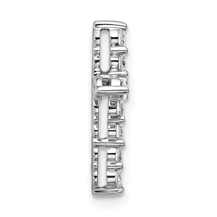 Goldia 14k White Gold 12 Ct Lab Grown Diamond VSSI G Cross Chain Slide Pendant Necklaces