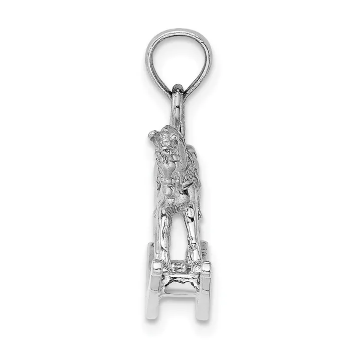 Goldia 14k White Gold Polished 3D Rocking Horse Charm Charm Necklaces