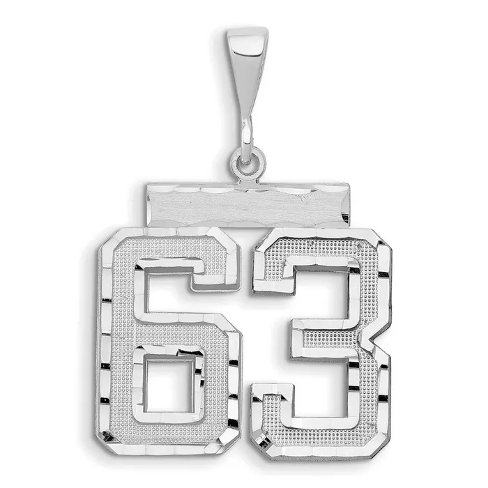 Goldia 14k White Goldw Small Brushed Diamondcut Number 63 Charm Charm Necklaces Goldia 14k White Goldw Small Brushed Diamondcut Number 63 Charm Charm Necklaces