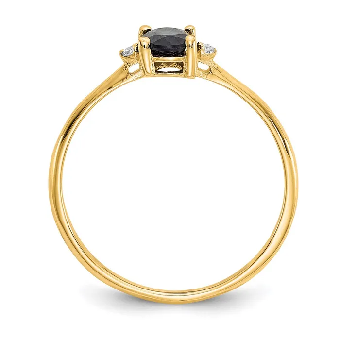 Goldia 14K Yellow Gold Real Diamond Sapphire Birthstone Ring Rings