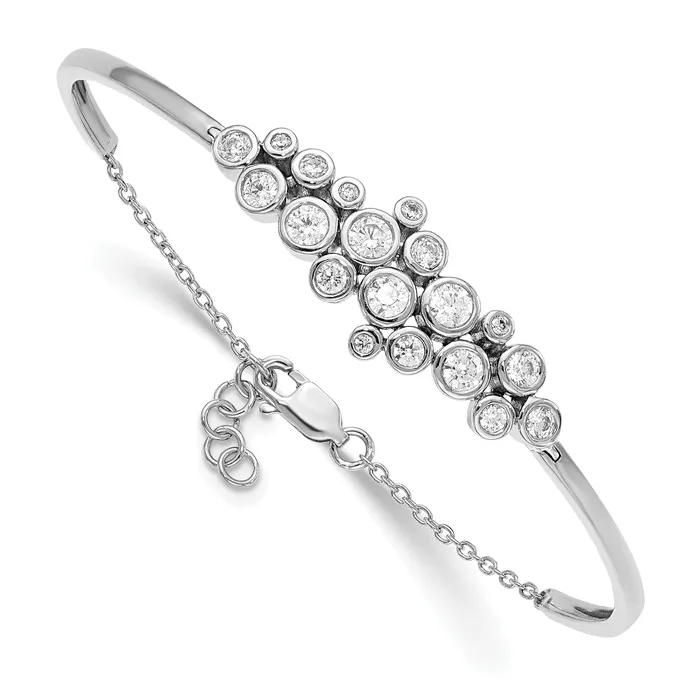 Goldia Bracelets 14k White Gold 1 12 Ct Lab Grown Diamond VSSI G Bangle with 5 inch extention Bracelet Goldia Bracelets 14k White Gold 1 12 Ct Lab Grown Diamond VSSI G Bangle with 5 inch extention Bracelet
