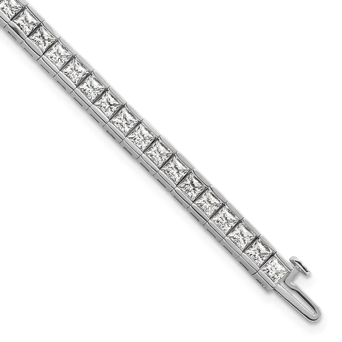Goldia Bracelets 14K White Gold Lab Grown Diamond VSSI G Princess Tennis Bracelet Goldia Bracelets 14K White Gold Lab Grown Diamond VSSI G Princess Tennis Bracelet