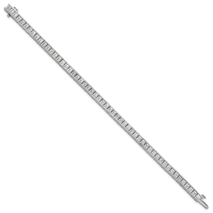 Goldia Bracelets 14K White Gold Lab Grown Diamond VSSI G Princess Tennis Bracelet