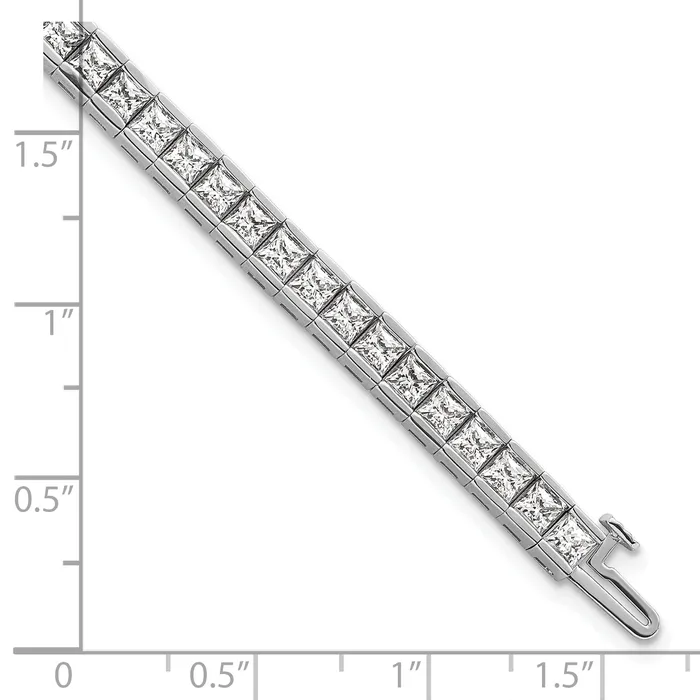 Goldia Bracelets 14K White Gold Lab Grown Diamond VSSI G Princess Tennis Bracelet