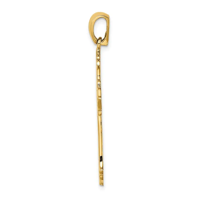 Goldia Charm Necklaces 14k Yellow Gold Cutout Budded Cross Charm