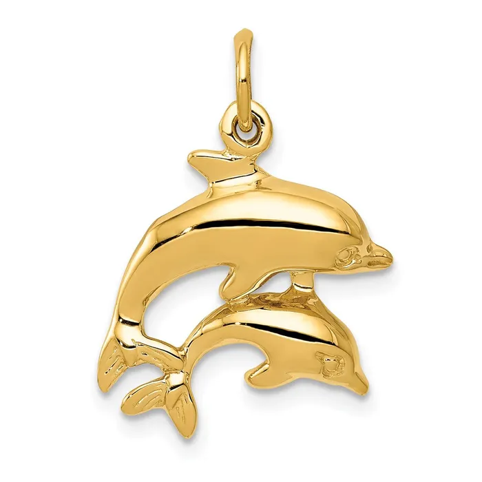 Goldia Charm Necklaces 14k Yellow Gold Dolphin Charm