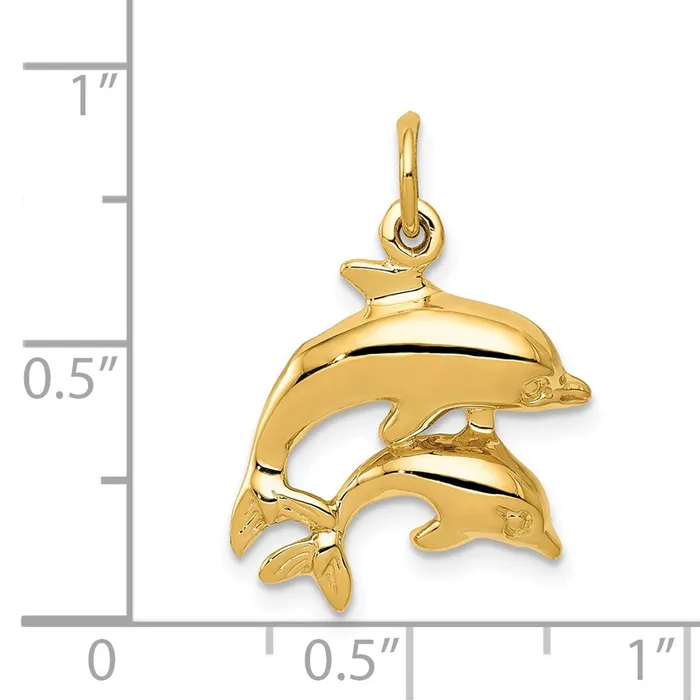 Goldia Charm Necklaces 14k Yellow Gold Dolphin Charm