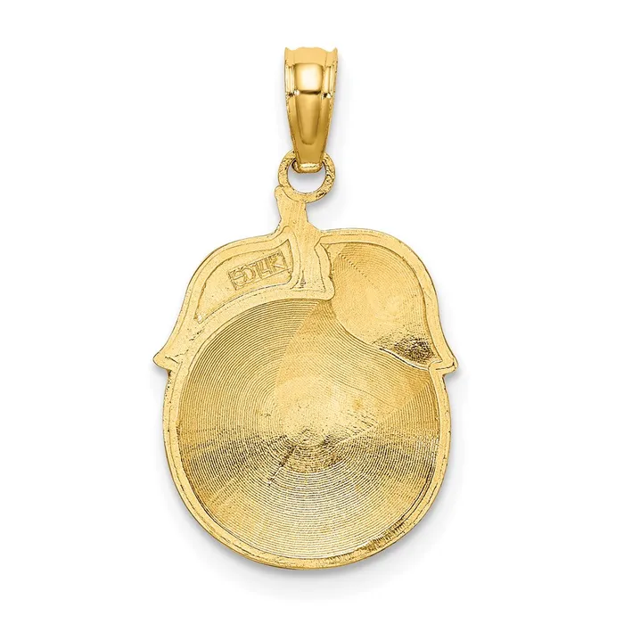 Goldia Charm Necklaces 14k Yellow Gold Enamel Orange WStem and Leaf Charm