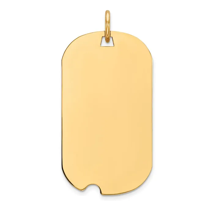 Goldia Charm Necklaces 14k Yellow Gold Plain 018 Gauge Engraveable Dog Tag wNotch Disc Charm Goldia Charm Necklaces 14k Yellow Gold Plain 018 Gauge Engraveable Dog Tag wNotch Disc Charm