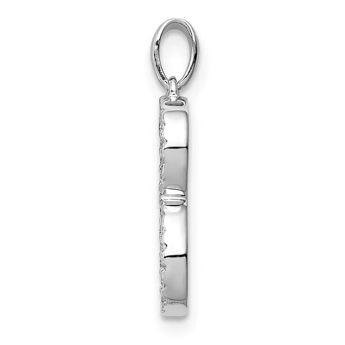 Goldiacom 14k White Gold Diamond Initial B Pendant Necklaces