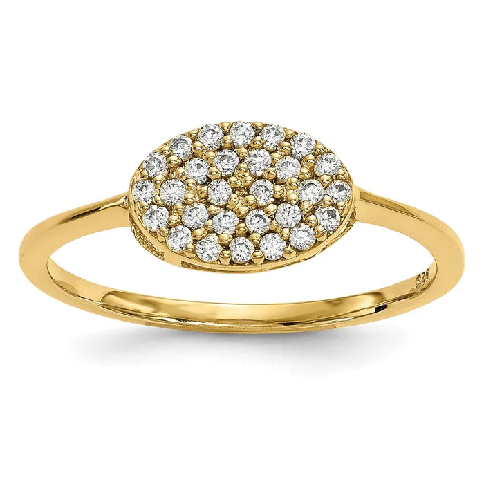 Goldiacom Rings 14ky Diamond Cluster Oval Ring