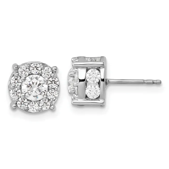 Goldia Earrings 10k White Gold 2 Ct Lab Grown Diamond VSSI G Post Earrings