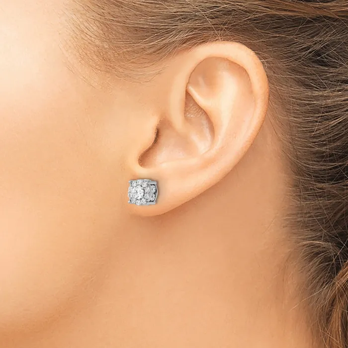 Goldia Earrings 10k White Gold 2 Ct Lab Grown Diamond VSSI G Post Earrings