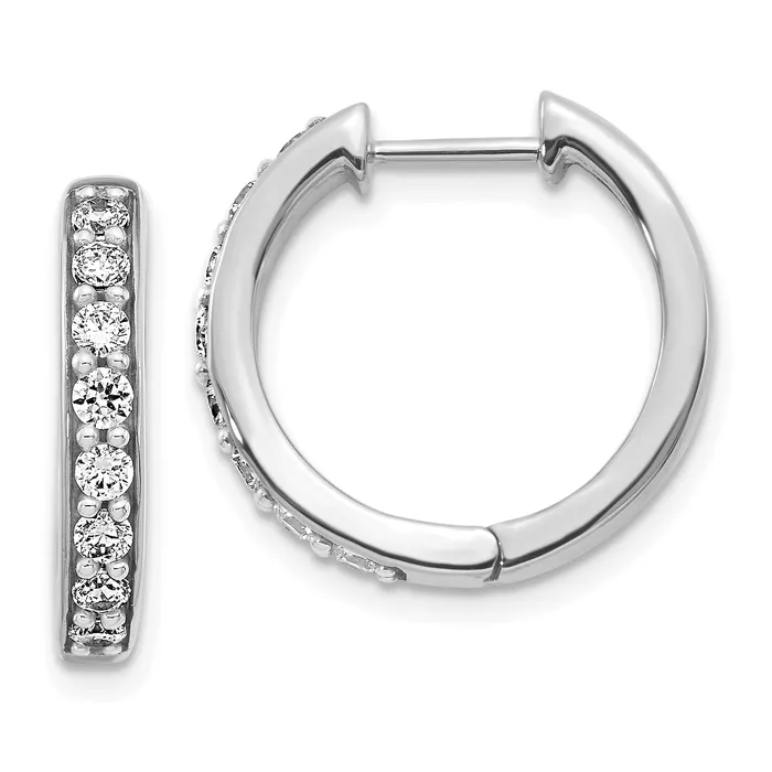 Goldia Earrings 14k White Gold 12 Ct Lab Grown Diamond VSSI G Hinged Hoop Earrings Goldia Earrings 14k White Gold 12 Ct Lab Grown Diamond VSSI G Hinged Hoop Earrings