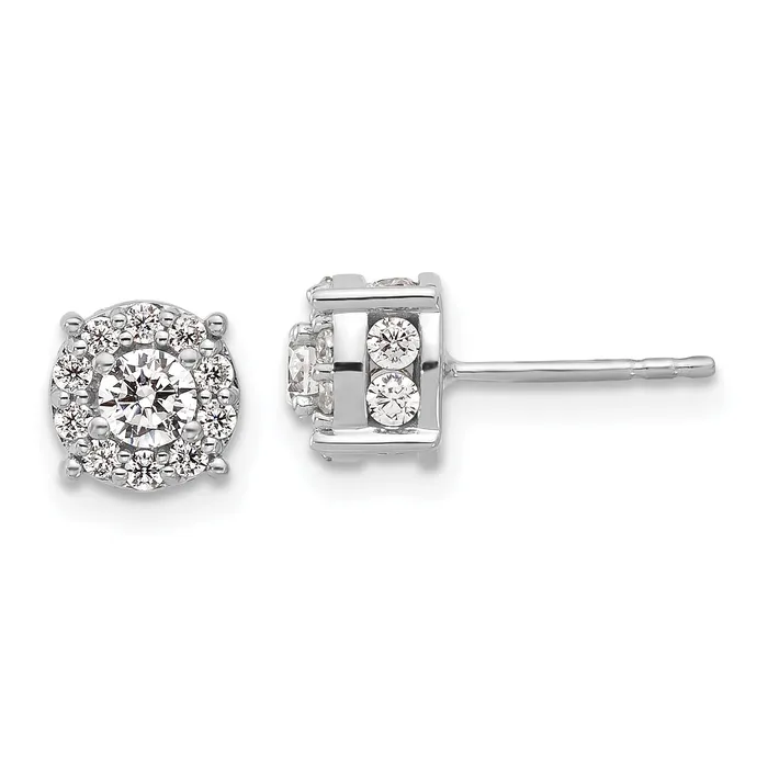 Goldia Earrings 14k White Gold 1 Ct Lab Grown Diamond VSSI G Post Earrings