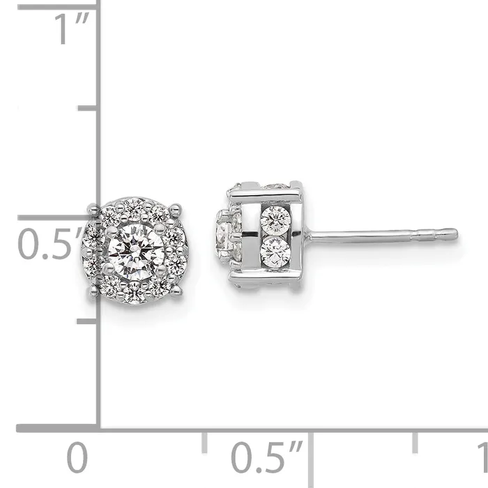 Goldia Earrings 14k White Gold 1 Ct Lab Grown Diamond VSSI G Post Earrings