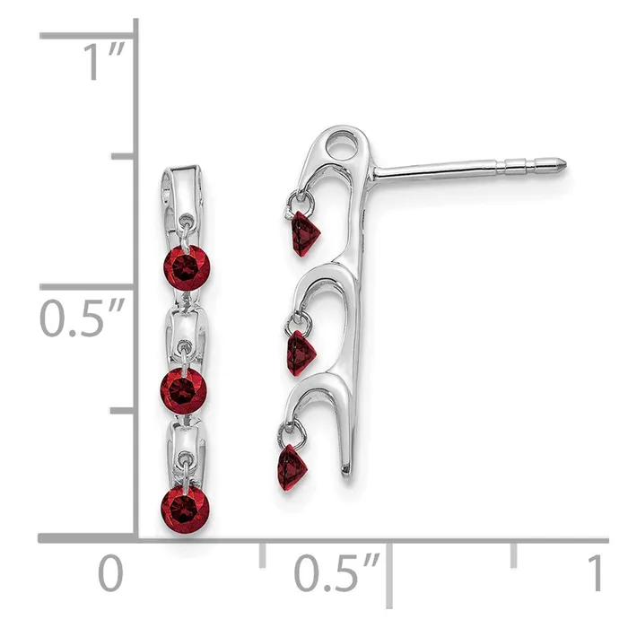 Goldia Earrings 14k White Gold Red Real Diamond Earrings