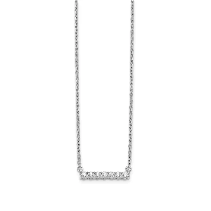 Goldia Necklaces 14k White Gold 14 Ct Lab Grown Diamond VSSI G 18 inch Bar Necklace