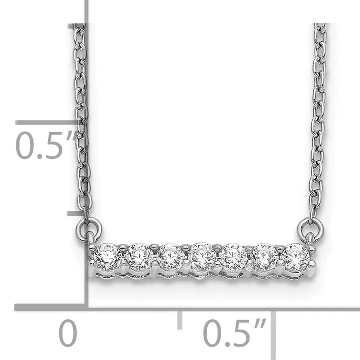 Goldia Necklaces 14k White Gold 14 Ct Lab Grown Diamond VSSI G 18 inch Bar Necklace