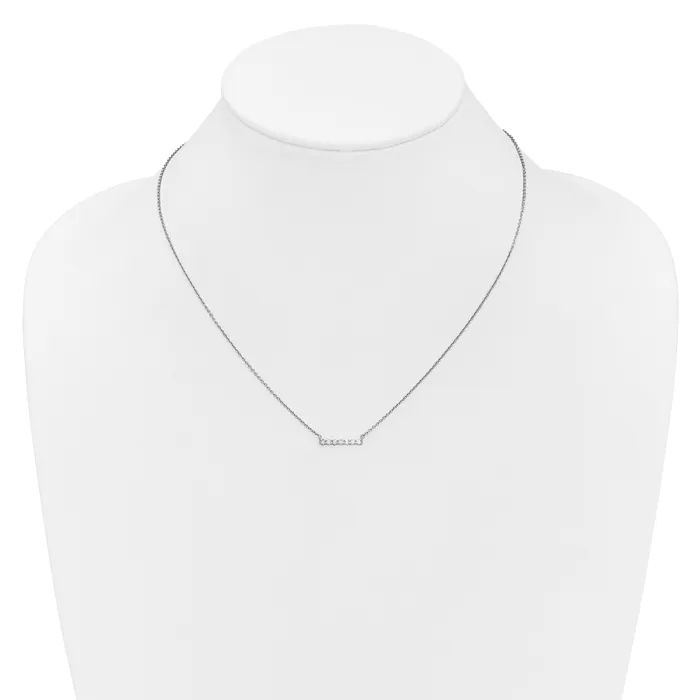 Goldia Necklaces 14k White Gold 14 Ct Lab Grown Diamond VSSI G 18 inch Bar Necklace