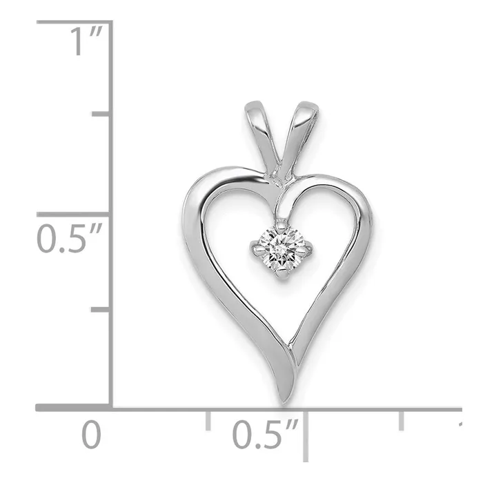 Goldia Necklaces 14k White Gold AA 110ct Real Diamond Heart Pendant