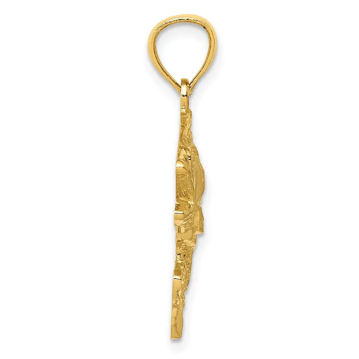 Goldia PreStyled Sets 14k Yellow Gold Gold Polished Textured Bass Pendant