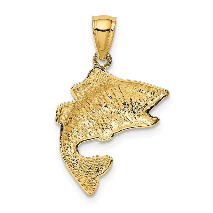 Goldia PreStyled Sets 14k Yellow Gold Gold Polished Textured Bass Pendant