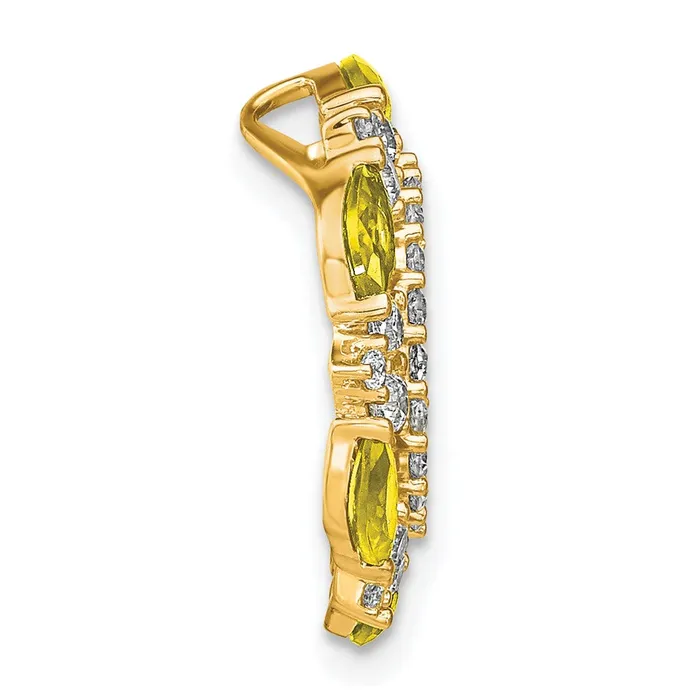 Goldia PreStyled Sets 14k Yellow Gold Lab Grown Real Diamond u0026 Created Yellow Sapphire Pendant