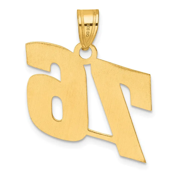 Goldia PreStyled Sets 14k Yellow Gold Polished Block Number 76 Pendant