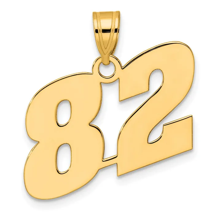 Goldia PreStyled Sets 14k Yellow Gold Polished Block Number 82 Pendant
