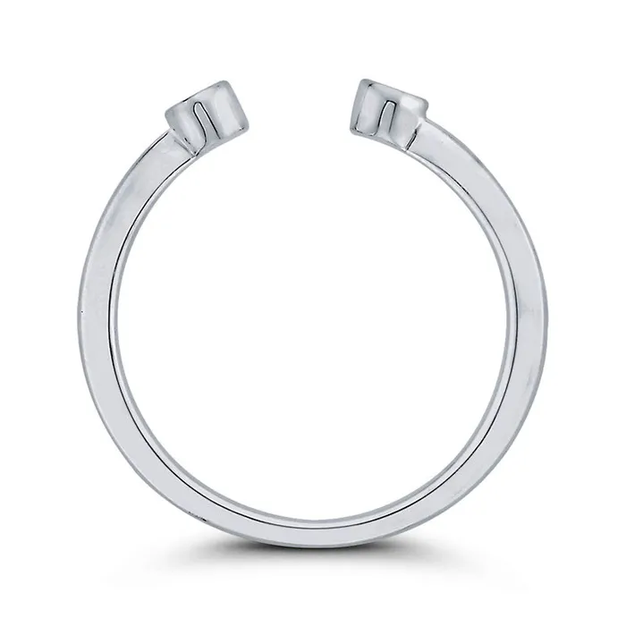 Goldia Rings 007 CT TW Natural Diamond Two Stone Open Ring in Solid 10K White Gold Goldia Rings 007 CT TW Natural Diamond Two Stone Open Ring in Solid 10K White Gold