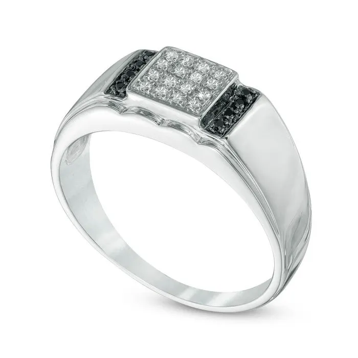 Goldia Rings 013 CT TW Enhanced Black and White Natural Diamond Ring in Sterling Silver Goldia Rings 013 CT TW Enhanced Black and White Natural Diamond Ring in Sterling Silver