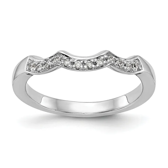 Goldia Rings 024ct CZ Solid Real 14K White Gold Wedding Wedding Band Ring Goldia Rings 024ct CZ Solid Real 14K White Gold Wedding Wedding Band Ring