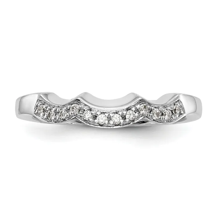 Goldia Rings 024ct CZ Solid Real 14K White Gold Wedding Wedding Band Ring